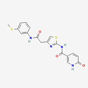molecular formula C18H16N4O3S2 B2787403 N-(4-(2-((3-(methylthio)phenyl)amino)-2-oxoethyl)thiazol-2-yl)-6-oxo-1,6-dihydropyridine-3-carboxamide CAS No. 946337-27-5