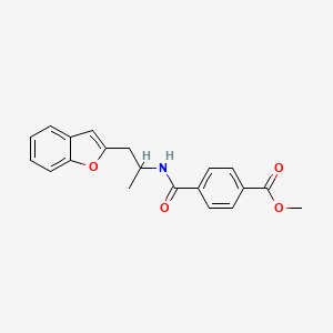 molecular formula C20H19NO4 B2787405 Methyl 4-((1-(benzofuran-2-yl)propan-2-yl)carbamoyl)benzoate CAS No. 2034304-71-5