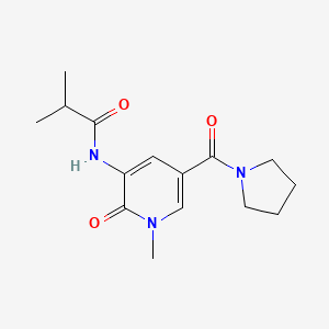 N-(1-methyl-2-oxo-5-(pyrrolidine-1-carbonyl)-1,2-dihydropyridin-3-yl)isobutyramide