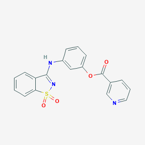 3-[(1,1-Dioxido-1,2-benzisothiazol-3-yl)amino]phenyl nicotinate