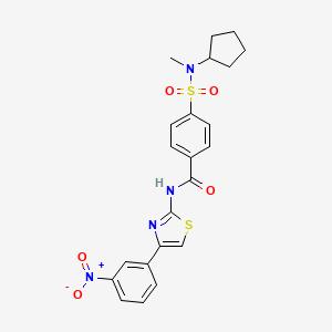 molecular formula C22H22N4O5S2 B2787416 4-(N-cyclopentyl-N-methylsulfamoyl)-N-(4-(3-nitrophenyl)thiazol-2-yl)benzamide CAS No. 922989-73-9