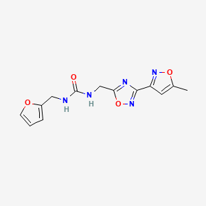 molecular formula C13H13N5O4 B2787417 1-(Furan-2-ylmethyl)-3-((3-(5-methylisoxazol-3-yl)-1,2,4-oxadiazol-5-yl)methyl)urea CAS No. 1903784-45-1
