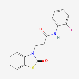 molecular formula C16H13FN2O2S B2787418 N-(2-fluorophenyl)-3-(2-oxobenzo[d]thiazol-3(2H)-yl)propanamide CAS No. 862827-82-5