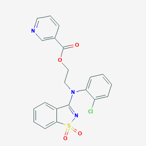 2-[2-Chloro(1,1-dioxido-1,2-benzisothiazol-3-yl)anilino]ethyl nicotinate
