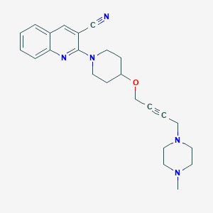 molecular formula C24H29N5O B2787425 2-[4-[4-(4-Methylpiperazin-1-yl)but-2-ynoxy]piperidin-1-yl]quinoline-3-carbonitrile CAS No. 2415517-06-3