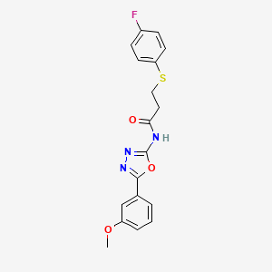 3-((4-fluorophenyl)thio)-N-(5-(3-methoxyphenyl)-1,3,4-oxadiazol-2-yl)propanamide