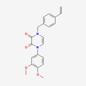 1-(3,4-Dimethoxyphenyl)-4-[(4-ethenylphenyl)methyl]pyrazine-2,3-dione