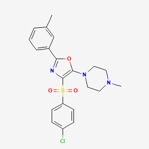 4-((4-Chlorophenyl)sulfonyl)-5-(4-methylpiperazin-1-yl)-2-(m-tolyl)oxazole