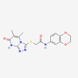 N-(2,3-dihydrobenzo[b][1,4]dioxin-6-yl)-2-((5,6-dimethyl-7-oxo-7,8-dihydro-[1,2,4]triazolo[4,3-a]pyrimidin-3-yl)thio)acetamide