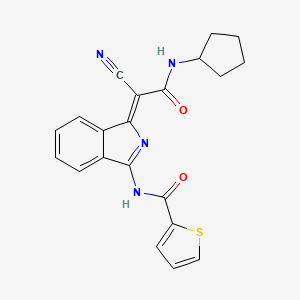 molecular formula C21H18N4O2S B2787459 (Z)-N-(1-(1-cyano-2-(cyclopentylamino)-2-oxoethylidene)-1H-isoindol-3-yl)thiophene-2-carboxamide CAS No. 902035-48-7