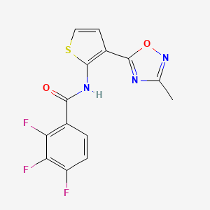 2,3,4-trifluoro-N-(3-(3-methyl-1,2,4-oxadiazol-5-yl)thiophen-2-yl)benzamide