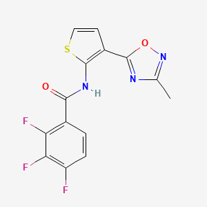 molecular formula C14H8F3N3O2S B2787460 2,3,4-trifluoro-N-(3-(3-methyl-1,2,4-oxadiazol-5-yl)thiophen-2-yl)benzamide CAS No. 2034327-25-6