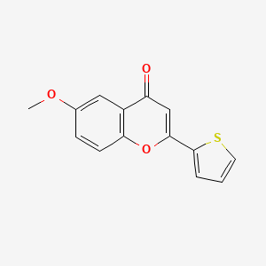 molecular formula C14H10O3S B2787486 6-Methoxy-2-thiophen-2-ylchromen-4-one CAS No. 35095-36-4