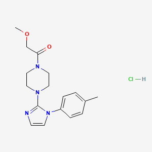 molecular formula C17H23ClN4O2 B2787490 2-methoxy-1-(4-(1-(p-tolyl)-1H-imidazol-2-yl)piperazin-1-yl)ethanone hydrochloride CAS No. 1189462-30-3