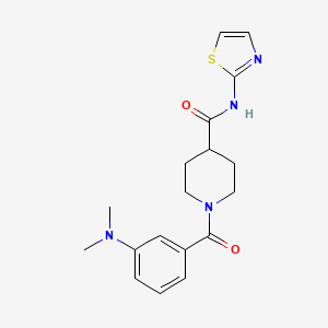 molecular formula C18H22N4O2S B2787496 1-(3-(dimethylamino)benzoyl)-N-(thiazol-2-yl)piperidine-4-carboxamide CAS No. 1207055-31-9