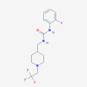 molecular formula C15H19F4N3O B2787504 1-(2-Fluorophenyl)-3-[[1-(2,2,2-trifluoroethyl)piperidin-4-yl]methyl]urea CAS No. 2309573-61-1