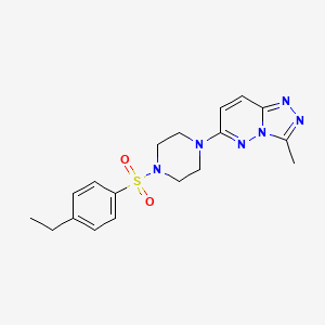 molecular formula C18H22N6O2S B2787506 6-(4-((4-Ethylphenyl)sulfonyl)piperazin-1-yl)-3-methyl-[1,2,4]triazolo[4,3-b]pyridazine CAS No. 1021119-77-6
