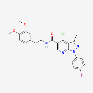 4-chloro-N-(3,4-dimethoxyphenethyl)-1-(4-fluorophenyl)-3-methyl-1H-pyrazolo[3,4-b]pyridine-5-carboxamide