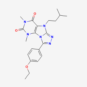 3-(4-Ethoxyphenyl)-5,7-dimethyl-9-(3-methylbutyl)-5,7,9-trihydro-1,2,4-triazol o[3,4-i]purine-6,8-dione