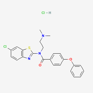 molecular formula C24H23Cl2N3O2S B2787514 N-(6-chlorobenzo[d]thiazol-2-yl)-N-(2-(dimethylamino)ethyl)-4-phenoxybenzamide hydrochloride CAS No. 1217003-46-7