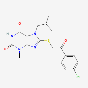 8-((2-(4-chlorophenyl)-2-oxoethyl)thio)-7-isobutyl-3-methyl-1H-purine-2,6(3H,7H)-dione