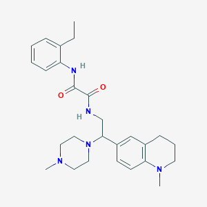 molecular formula C27H37N5O2 B2787530 N1-(2-ethylphenyl)-N2-(2-(1-methyl-1,2,3,4-tetrahydroquinolin-6-yl)-2-(4-methylpiperazin-1-yl)ethyl)oxalamide CAS No. 921901-81-7