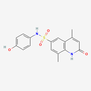 molecular formula C17H16N2O4S B2787533 N-(4-hydroxyphenyl)-4,8-dimethyl-2-oxo-1,2-dihydro-6-quinolinesulfonamide CAS No. 899999-01-0