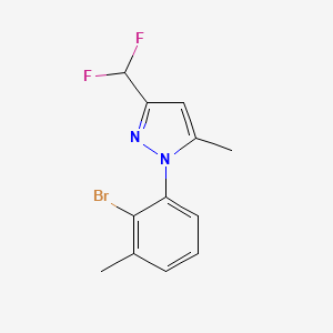 molecular formula C12H11BrF2N2 B2787541 1-(2-Bromo-3-methylphenyl)-3-(difluoromethyl)-5-methylpyrazole CAS No. 2248334-47-4