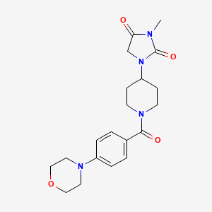 molecular formula C20H26N4O4 B2787547 3-Methyl-1-(1-(4-morpholinobenzoyl)piperidin-4-yl)imidazolidine-2,4-dione CAS No. 2176069-77-3
