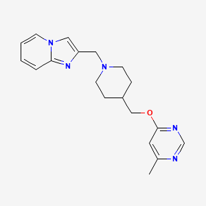 molecular formula C19H23N5O B2787552 2-((4-(((6-Methylpyrimidin-4-yl)oxy)methyl)piperidin-1-yl)methyl)imidazo[1,2-a]pyridine CAS No. 2320179-46-0