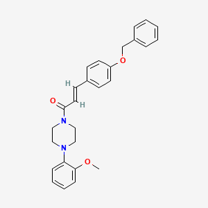 molecular formula C27H28N2O3 B2787553 (E)-3-[4-(benzyloxy)phenyl]-1-[4-(2-methoxyphenyl)piperazino]-2-propen-1-one CAS No. 477888-49-6