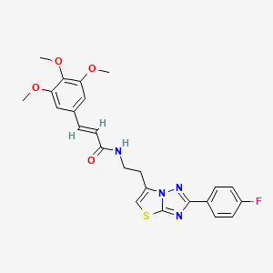 (E)-N-(2-(2-(4-fluorophenyl)thiazolo[3,2-b][1,2,4]triazol-6-yl)ethyl)-3-(3,4,5-trimethoxyphenyl)acrylamide