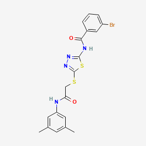 3-bromo-N-[5-[2-(3,5-dimethylanilino)-2-oxoethyl]sulfanyl-1,3,4-thiadiazol-2-yl]benzamide