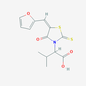 (E)-2-(5-(furan-2-ylmethylene)-4-oxo-2-thioxothiazolidin-3-yl)-3-methylbutanoic acid