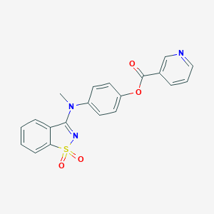 4-[(1,1-Dioxido-1,2-benzisothiazol-3-yl)(methyl)amino]phenyl nicotinate