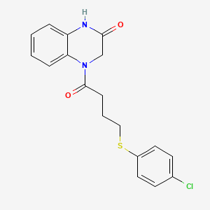 molecular formula C18H17ClN2O2S B2787578 4-[4-(4-Chlorophenyl)sulfanylbutanoyl]-1,3-dihydroquinoxalin-2-one CAS No. 744222-91-1