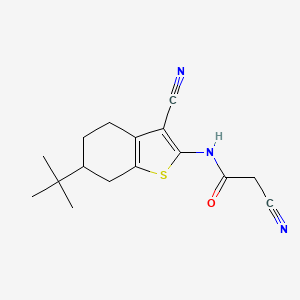 molecular formula C16H19N3OS B2787579 N-(6-tert-butyl-3-cyano-4,5,6,7-tetrahydro-1-benzothien-2-yl)-2-cyanoacetamide CAS No. 560072-41-5