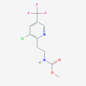 molecular formula C10H10ClF3N2O2 B2787585 methyl N-{2-[3-chloro-5-(trifluoromethyl)pyridin-2-yl]ethyl}carbamate CAS No. 2058452-53-0