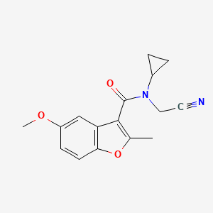 molecular formula C16H16N2O3 B2787586 N-(cyanomethyl)-N-cyclopropyl-5-methoxy-2-methyl-1-benzofuran-3-carboxamide CAS No. 1258764-42-9