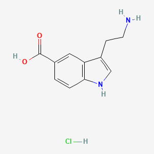 molecular formula C11H13ClN2O2 B2787589 3-(2-Aminoethyl)-1H-indole-5-carboxylic acid hydrochloride CAS No. 4666-59-5