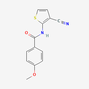 molecular formula C13H10N2O2S B2787590 N-(3-cyanothiophen-2-yl)-4-methoxybenzamide CAS No. 865545-76-2