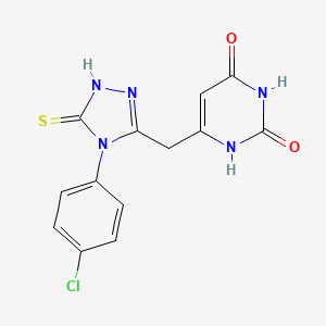 molecular formula C13H10ClN5O2S B2787595 6-[[4-(4-chlorophenyl)-5-sulfanylidene-1H-1,2,4-triazol-3-yl]methyl]-1H-pyrimidine-2,4-dione CAS No. 872696-18-9