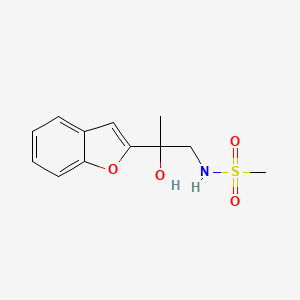molecular formula C12H15NO4S B2787604 N-(2-(benzofuran-2-yl)-2-hydroxypropyl)methanesulfonamide CAS No. 2034600-69-4