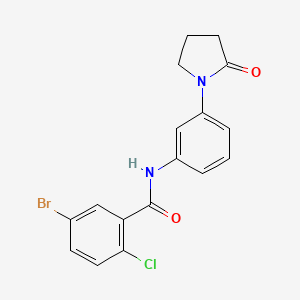 molecular formula C17H14BrClN2O2 B2787606 5-bromo-2-chloro-N-[3-(2-oxopyrrolidin-1-yl)phenyl]benzamide CAS No. 941993-23-3