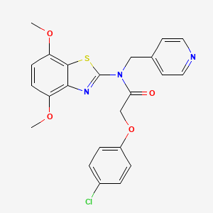 molecular formula C23H20ClN3O4S B2787610 2-(4-chlorophenoxy)-N-(4,7-dimethoxybenzo[d]thiazol-2-yl)-N-(pyridin-4-ylmethyl)acetamide CAS No. 923202-52-2