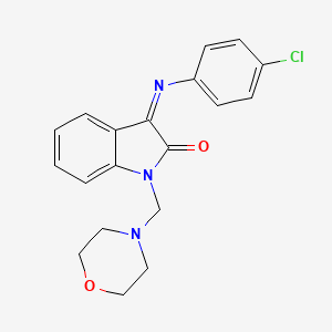 molecular formula C19H18ClN3O2 B2787619 3-(4-Chlorophenyl)imino-1-(morpholin-4-ylmethyl)indol-2-one CAS No. 59631-97-9