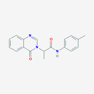 molecular formula C18H17N3O2 B278763 N-(4-methylphenyl)-2-(4-oxoquinazolin-3(4H)-yl)propanamide 