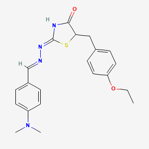 (Z)-2-((E)-(4-(dimethylamino)benzylidene)hydrazono)-5-(4-ethoxybenzyl)thiazolidin-4-one