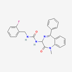 molecular formula C24H21FN4O2 B2787642 1-(1-methyl-2-oxo-5-phenyl-2,3-dihydro-1H-1,4-diazepin-3-yl)-3-(2-fluorobenzyl)urea CAS No. 1796898-53-7