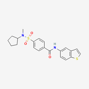 molecular formula C21H22N2O3S2 B2787644 N-(1-benzothiophen-5-yl)-4-[cyclopentyl(methyl)sulfamoyl]benzamide CAS No. 922853-84-7